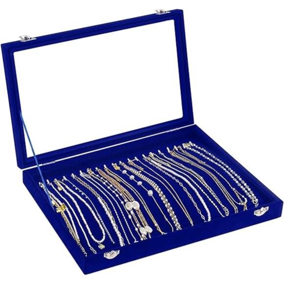 Jewelry DisplayBox For Necklace Organizer,Velvet Necklace StorageTray For Drawer - Picture 7 of 7